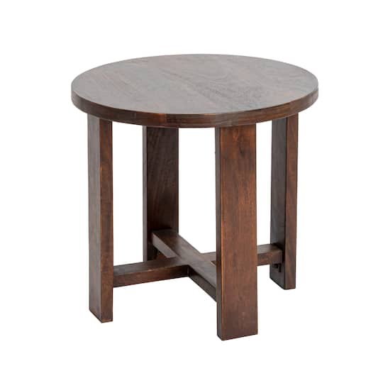 Hello Honey® Elegant Acacia Trestle Round End Table
